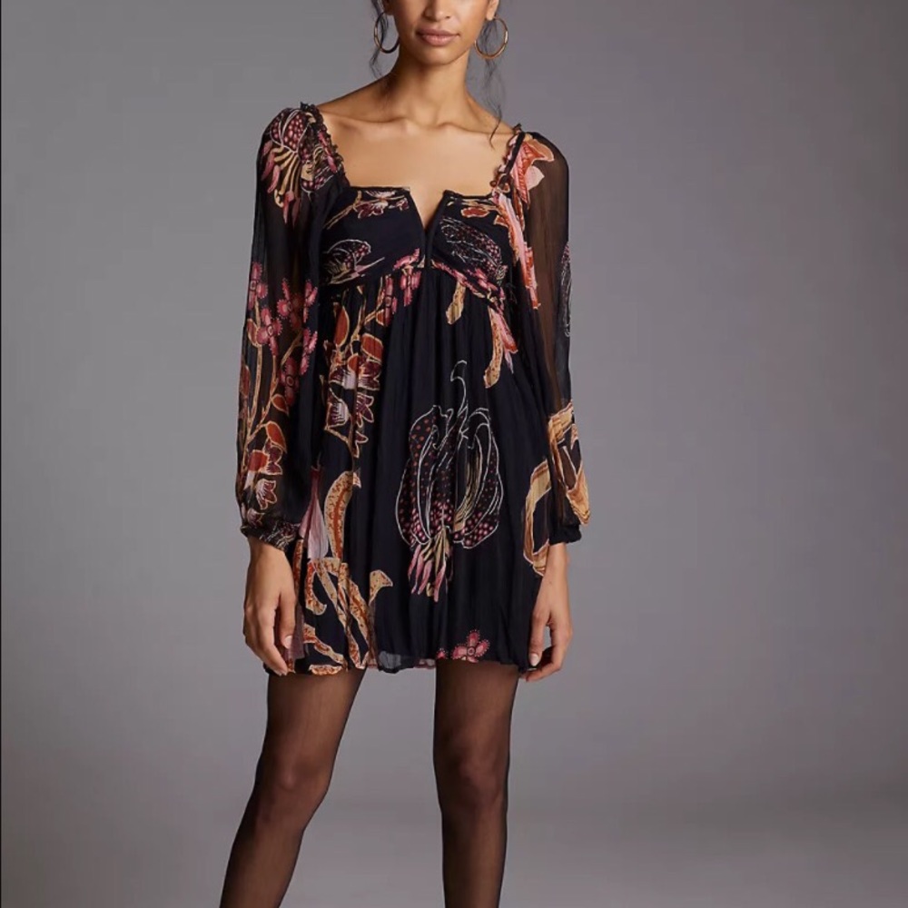 NWT Anthropologie Let Me Be Tiered Mini Dress, Size SP